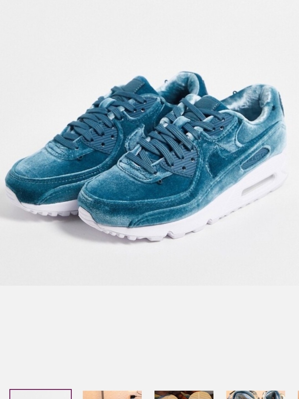 Women's Athletic Velvet Sneakers in Teal Blue